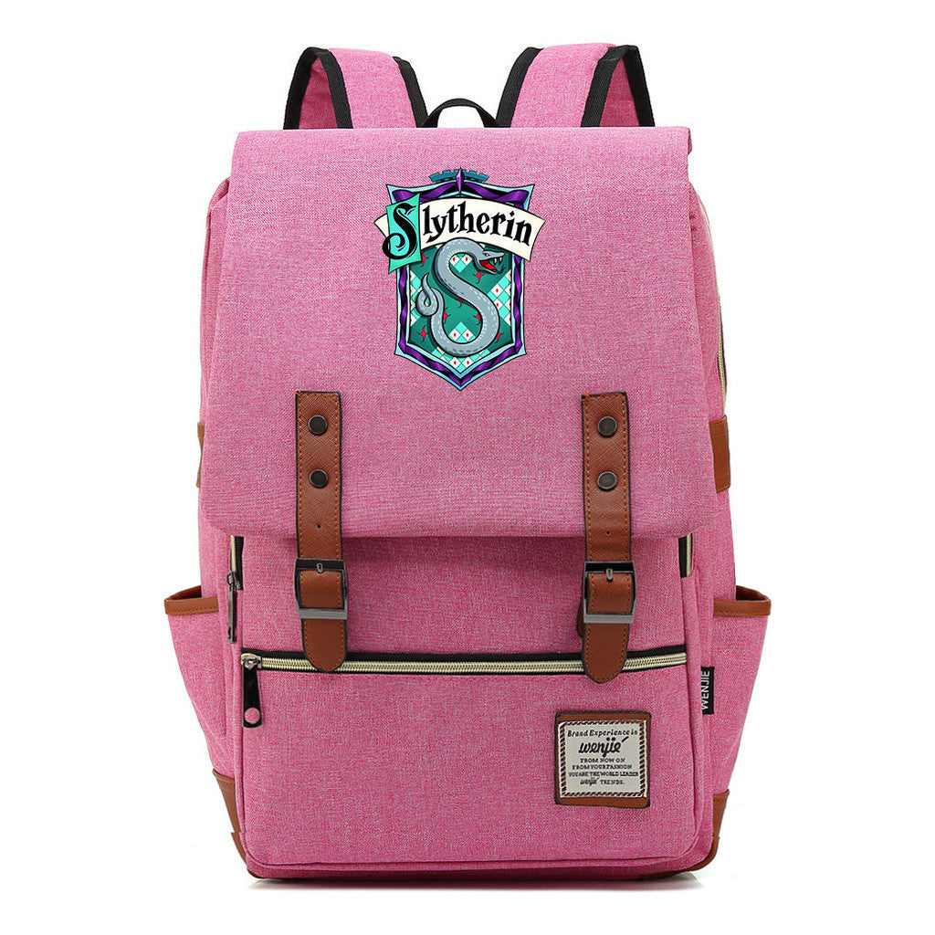 School Of Witchcraft And Wizardry Printed Youth Student School Bag Casual Belt Buckle Classic Backpack