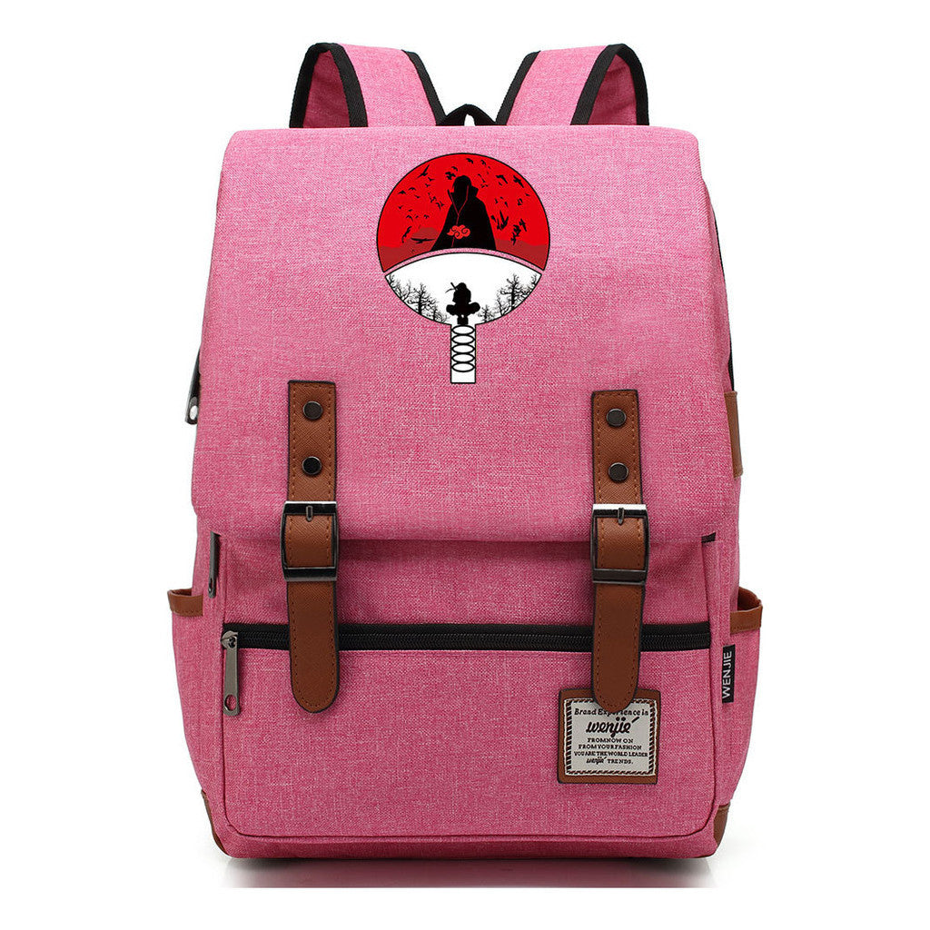 Naruto Printed Teenage Student Backpack For Men And Women, Casual Belt Buckle, Classic Backpack
