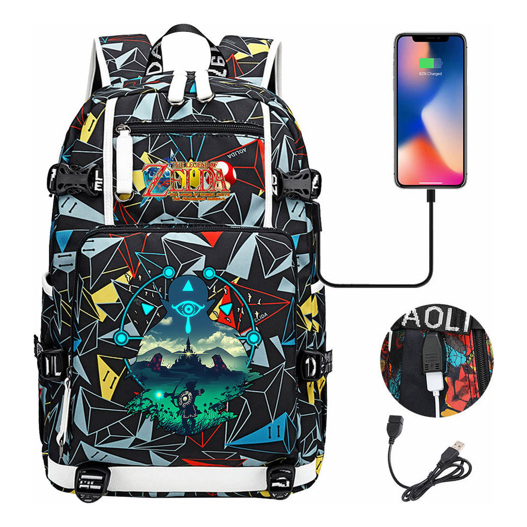 Printed Youth Student School Bag Large Capacity Leisure Travel Backpack