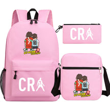 Football Star Cristiano Ronaldo Printed Youth Student Backpack 3pcs/Set Backpacks