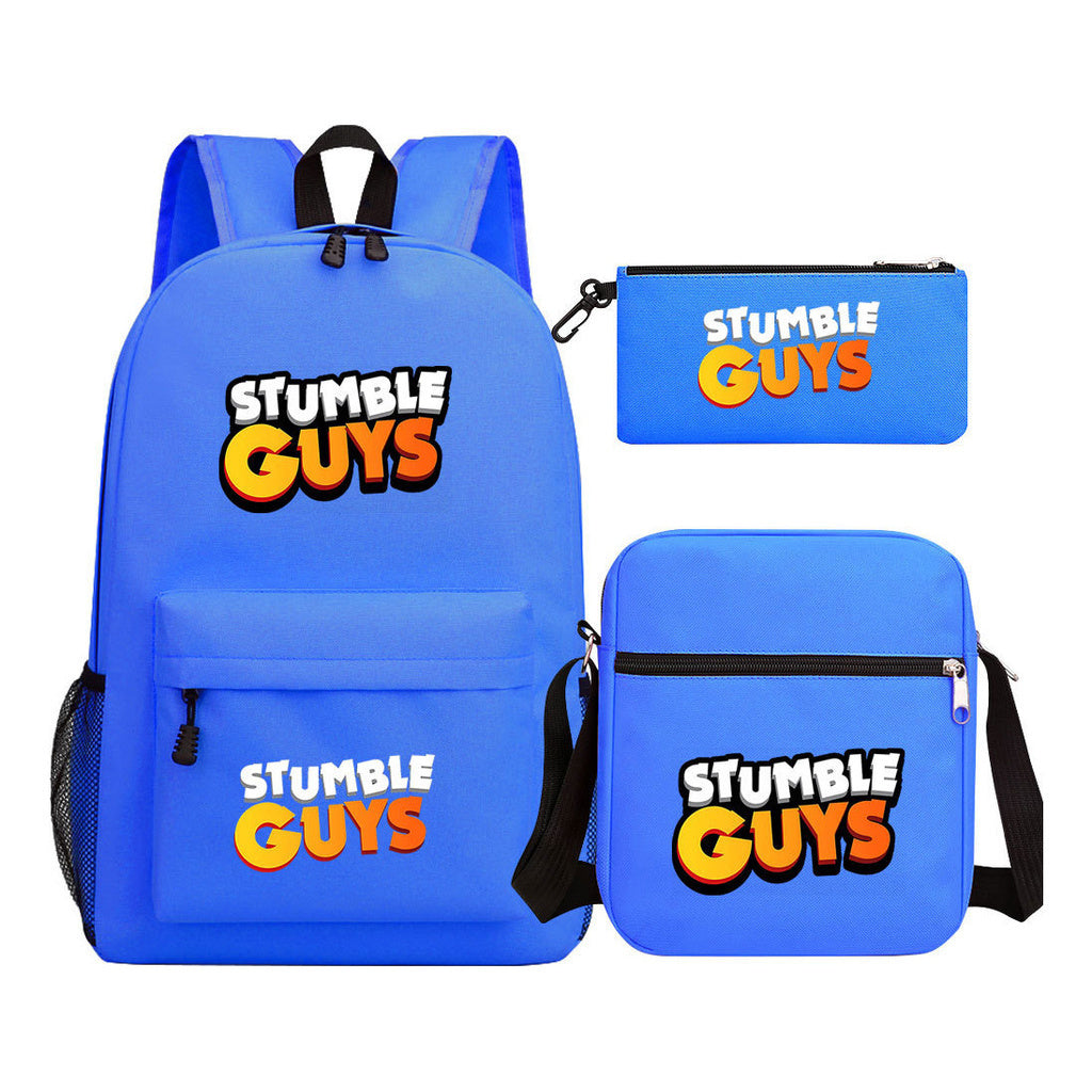 Three piece printed student backpack set for boys and girls, backpack set