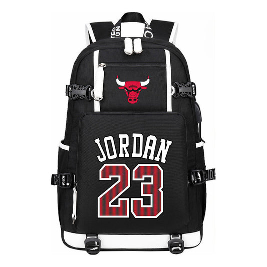 Sports Basketball Star Printed Usb Youth Student Backpack For Men And Women's Leisure Travel Backpack