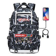 Roblox Game Printed Usb Youth Student Backpack For Men And Women's Leisure Travel Backpack