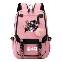 Japanese Cartoon Fashion Usb Student Backpack Casual Woven Flap Backpack