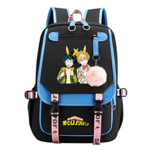 My Heroes Academy Usb Student Backpack, Casual Woven Strap Flip Back Backpack