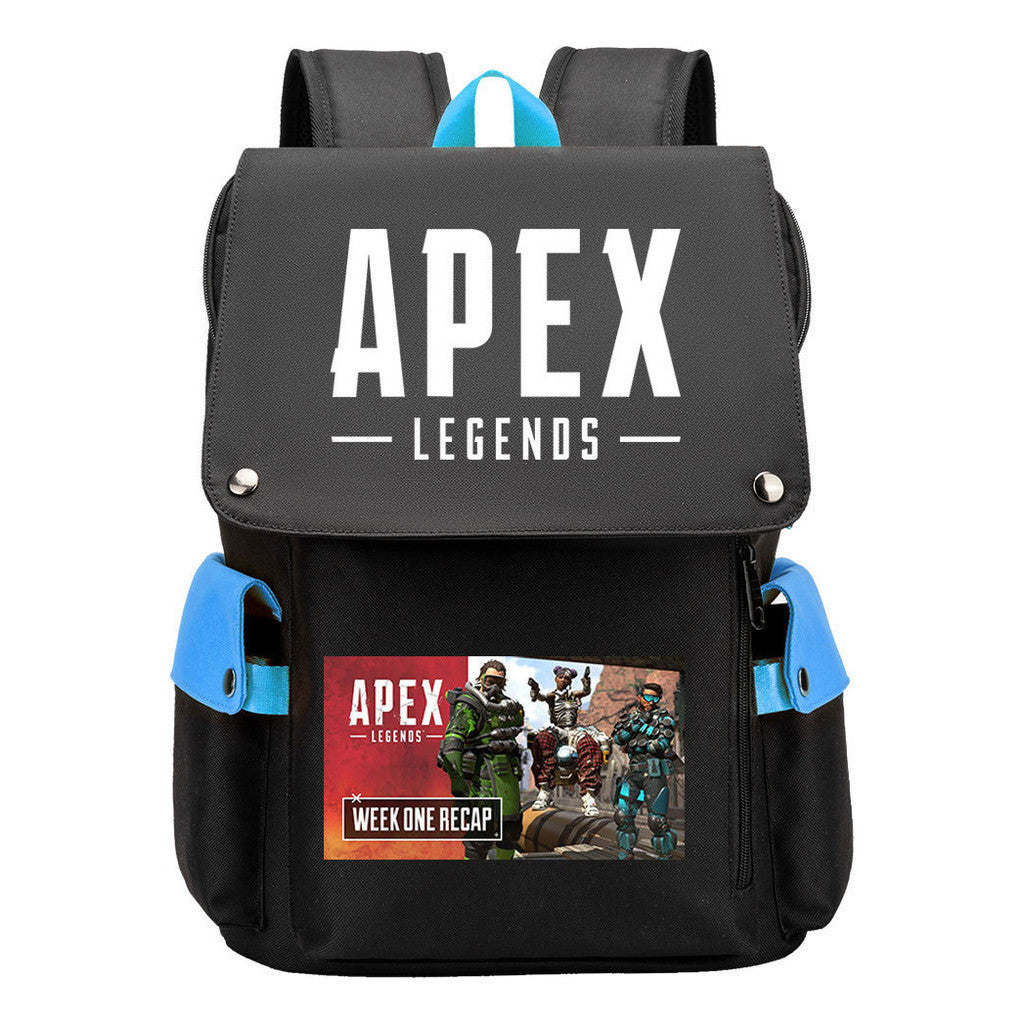 Apex Hero Print Usb Charging Cap Head Style Student School Bag Casual Backpack