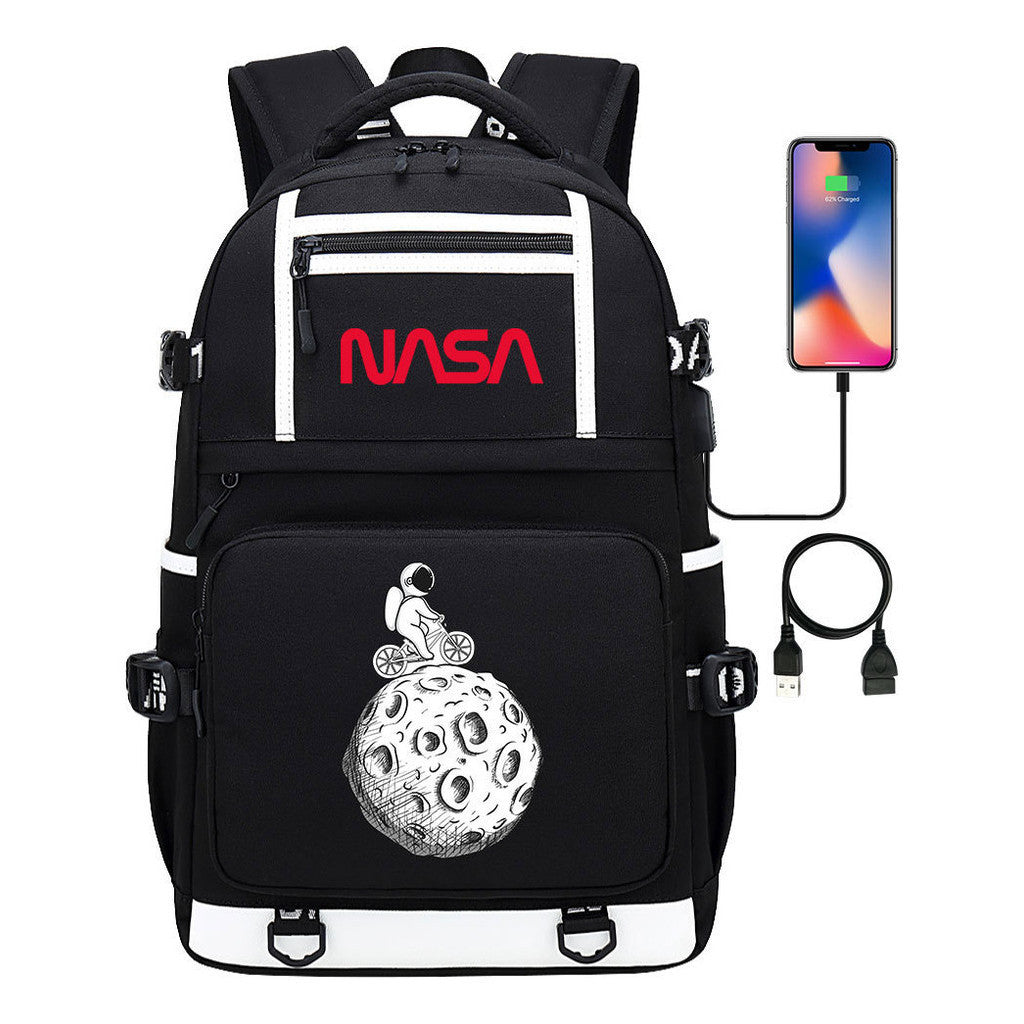 Printed Usb Youth School Bag Backpack Leisure Travel Backpack
