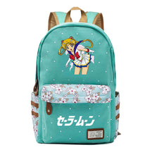 Anime Peripheral Beautiful Girl Warrior Student Backpack, Floral Casual Backpack