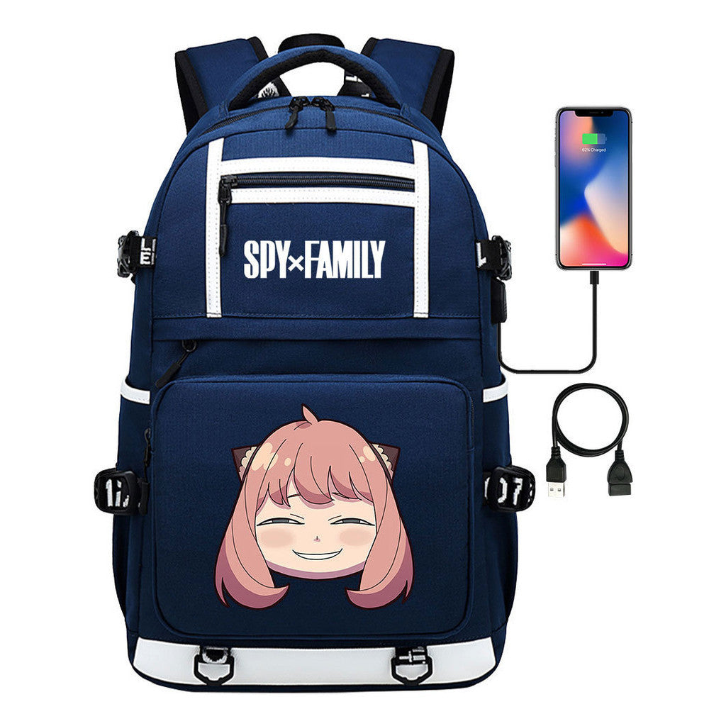 Printed Usb Youth Student Backpack Men's And Women's Backpack Leisure Travel Backpack