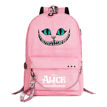 Cheshire Cat Alice's Adventure In Wonderland Youth School Bag Men's And Women's Leisure Weaving Strap Backpack