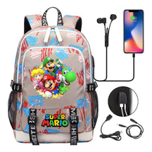 Super Mario Usb Youth School Bag Men's And Women's Leisure Sports Backpack