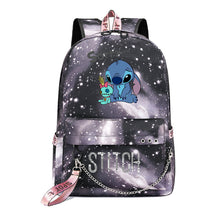 Interstellar Baby Stitch Printed Youth Student School Bag Casual Weaving Strap Backpack