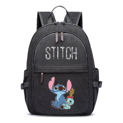 Anime Star Baby Stitch Printed Youth Student Backpack For Men And Women With Casual Woven Straps Backpack