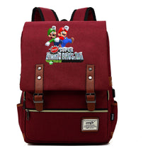 Game Super Mario Youth Student Backpack Usb Casual Backpack