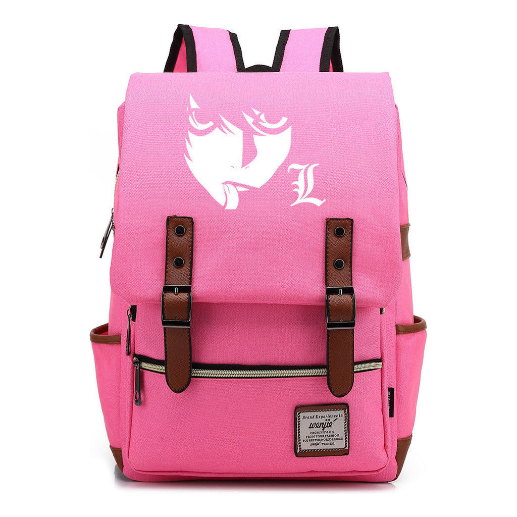 Manga Death Note Youth Student School Bag Men's And Women's Leisure Belt Buckle Backpack