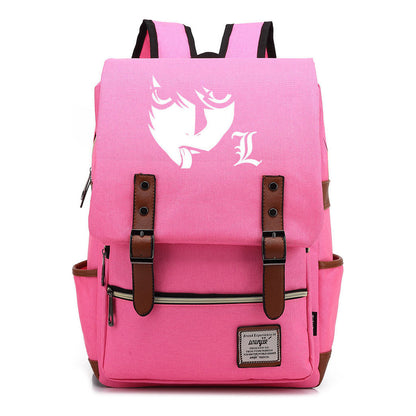 Manga Death Note Youth Student School Bag Men's And Women's Leisure Belt Buckle Backpack