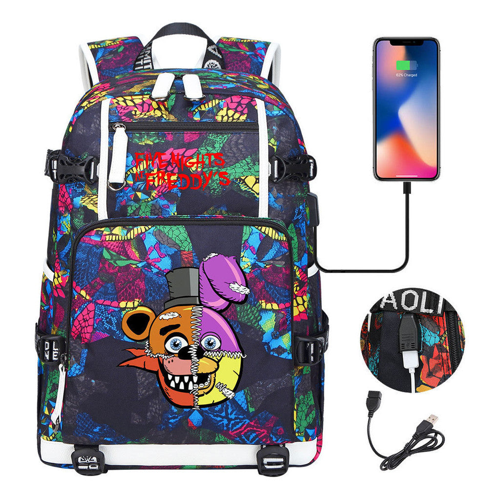 Toy Bear Game Peripheral Usb Youth Student Backpack For Men And Women's Leisure High-capacity Travel Backpack