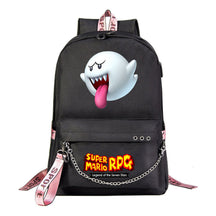 Mario Printed Usb Youth Student Backpack For Men And Women's Leisure Travel Backpack