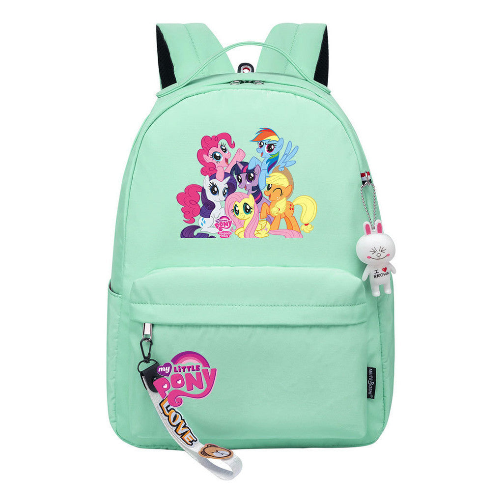 Cartoon Pony Unicorn Printed Youth Student School Bag Men's And Women's Leisure Bag Women's Backpack