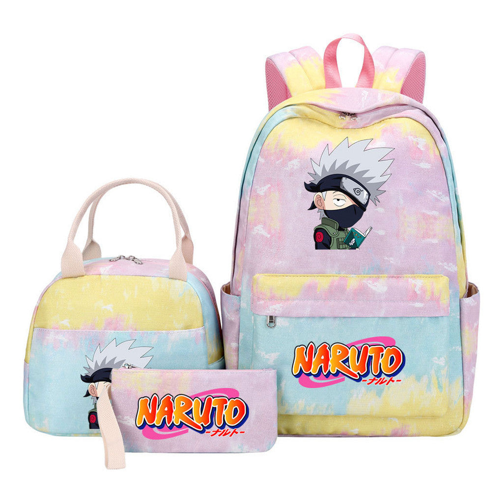 Naruto Student Girl Backpack Lunch Bag Three Piece Set Backpack Set