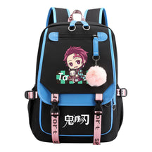 Cartoon Fashion Usb Youth School Bag For Boys And Girls Casual Ribbon Flip Backpack