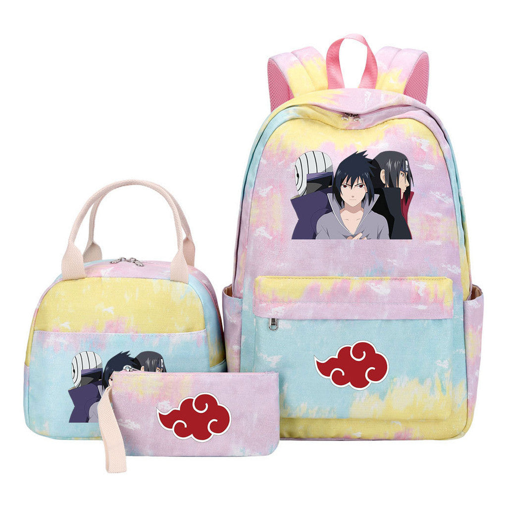 Naruto Student Girl Backpack Lunch Bag Three Piece Set Backpack Set