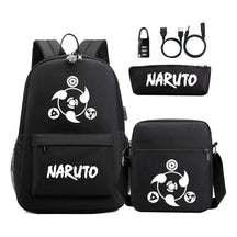 Naruto Usb Password Lock Student Backpack Three Piece Set For Boys And Girls Backpack Set