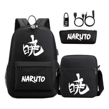 Naruto Usb Password Lock Student Backpack Three Piece Set For Boys And Girls Backpack Set
