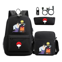 Naruto Usb Password Lock Youth Student Backpack Three Piece Set Backpack Set