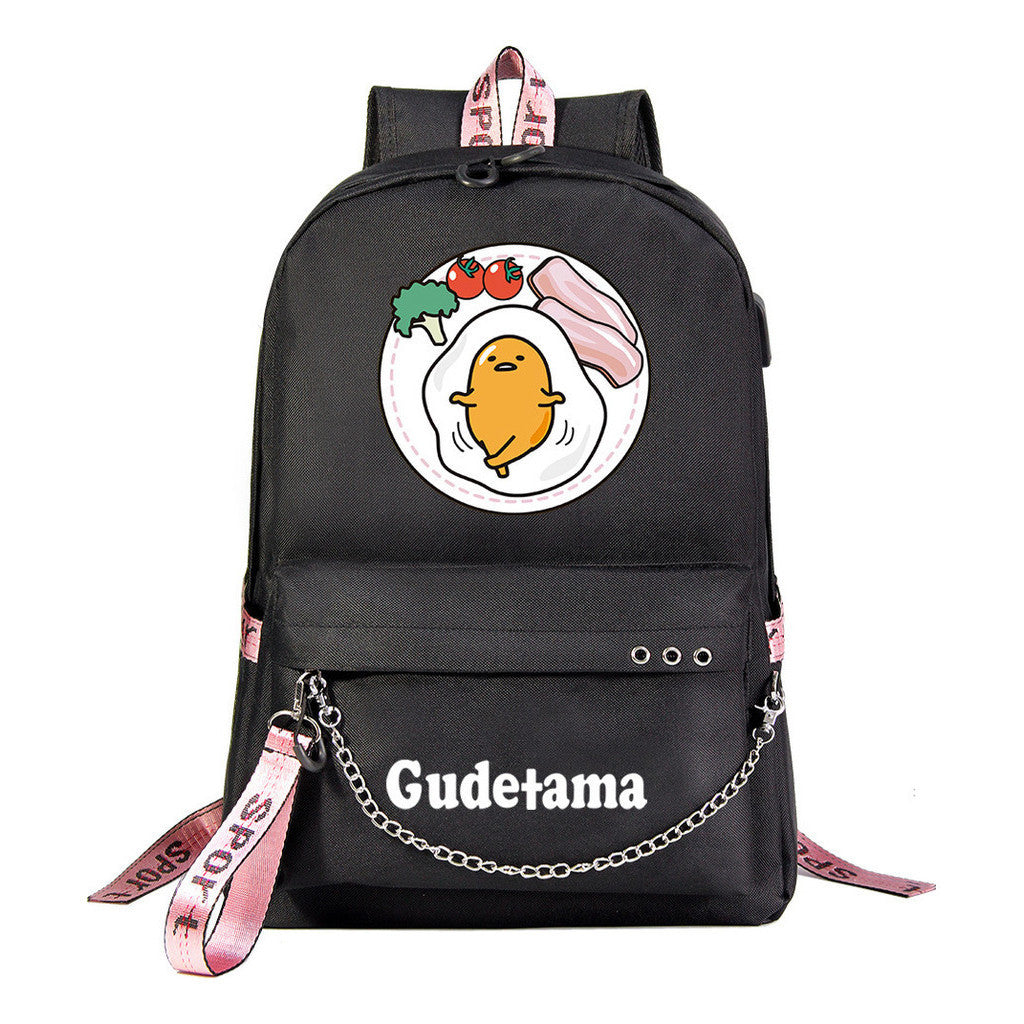 Lazy Egg Usb Youth Student Backpack For Boys And Girls Leisure Travel Backpack