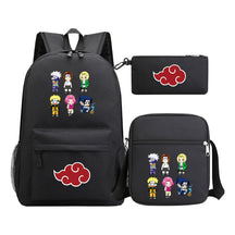 Anime Naruto Starry Sky Youth School Bag Three Piece Set For Boys And Girls Backpack Set