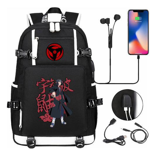 Naruto Usb Youth Student Backpack For Men And Women Leisure Travel Backpack