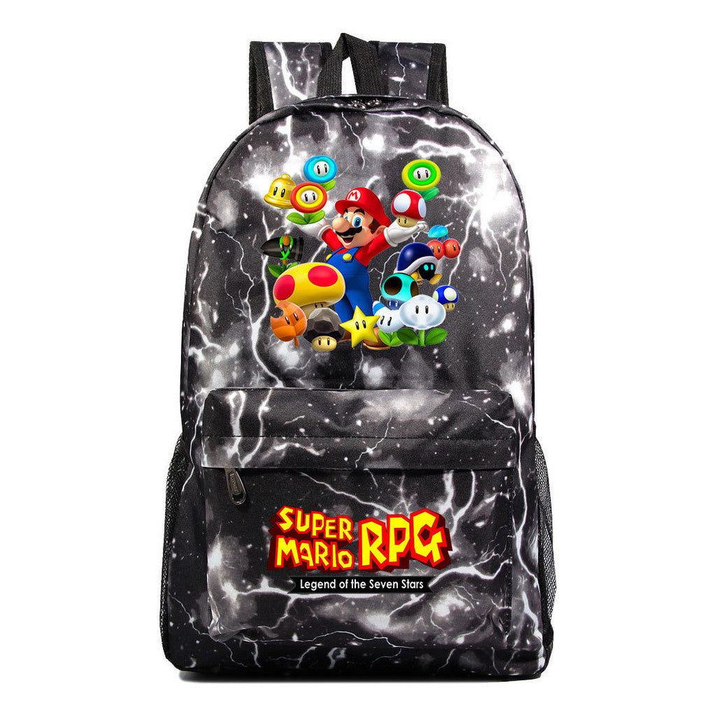 Super Mario Starry Sky Youth Student Backpack For Men And Women's Leisure Travel Backpack