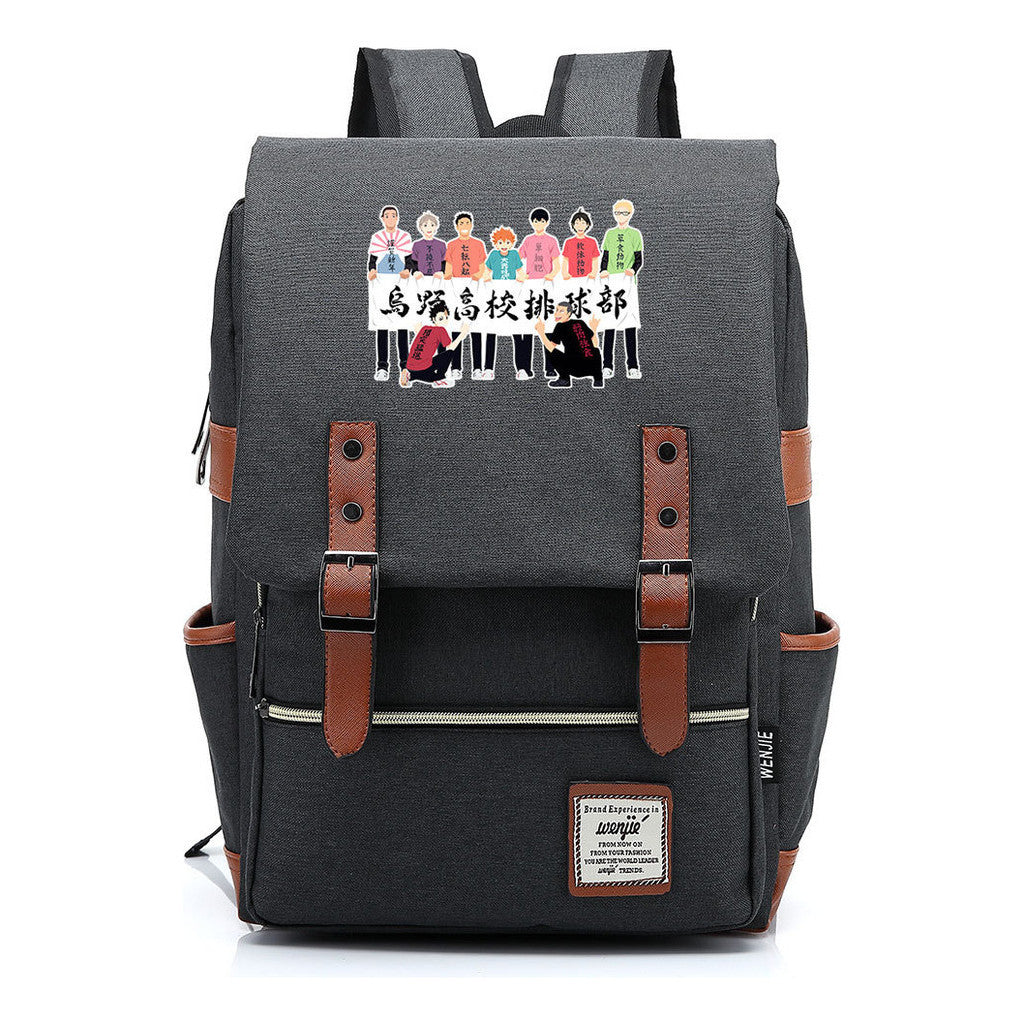 Volleyball Youth Printed Youth Student School Bag Men's And Women's Leisure Belt Buckle Classic Backpack