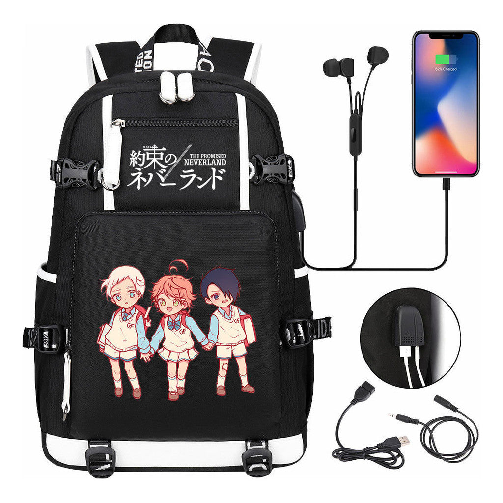 Promised Dream Island Usb Large Capacity Student Backpack Leisure Travel Backpack