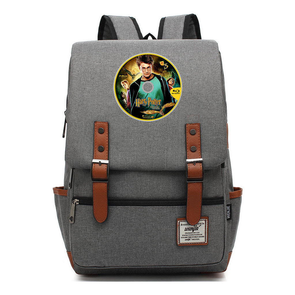 School Of Witchcraft And Wizardry Printed Youth School Bag Casual Belt Buckle Classic Backpack