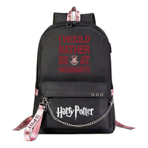 School Of Witchcraft And Wizardry Emblem Usb Student School Bag Leisure Travel Backpack