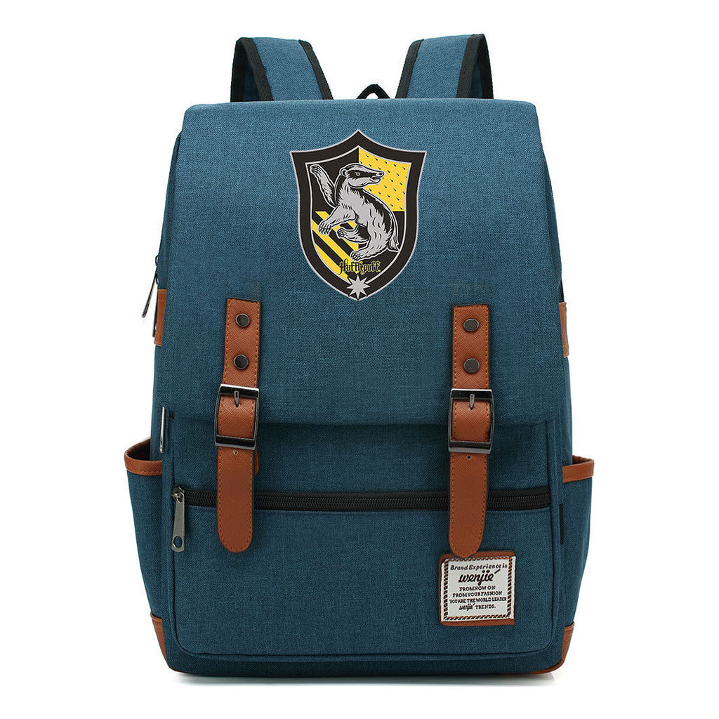 School Of Witchcraft And Wizardry Printed Youth Student School Bag Casual Belt Buckle Classic Backpack