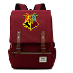 School Of Witchcraft And Wizardry Youth Backpack Usb Leisure Belt Buckle Backpack