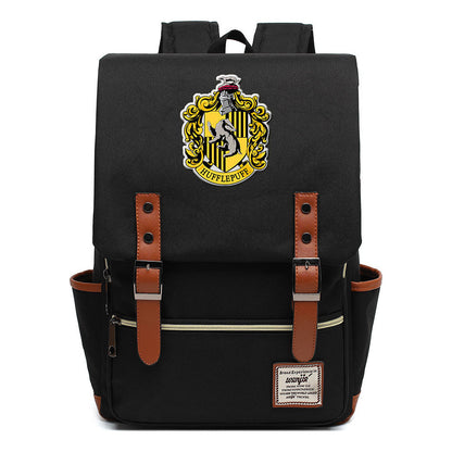 School Of Magic Printed Student School Bag Men's And Women's Casual Belt Buckle Classic Backpack