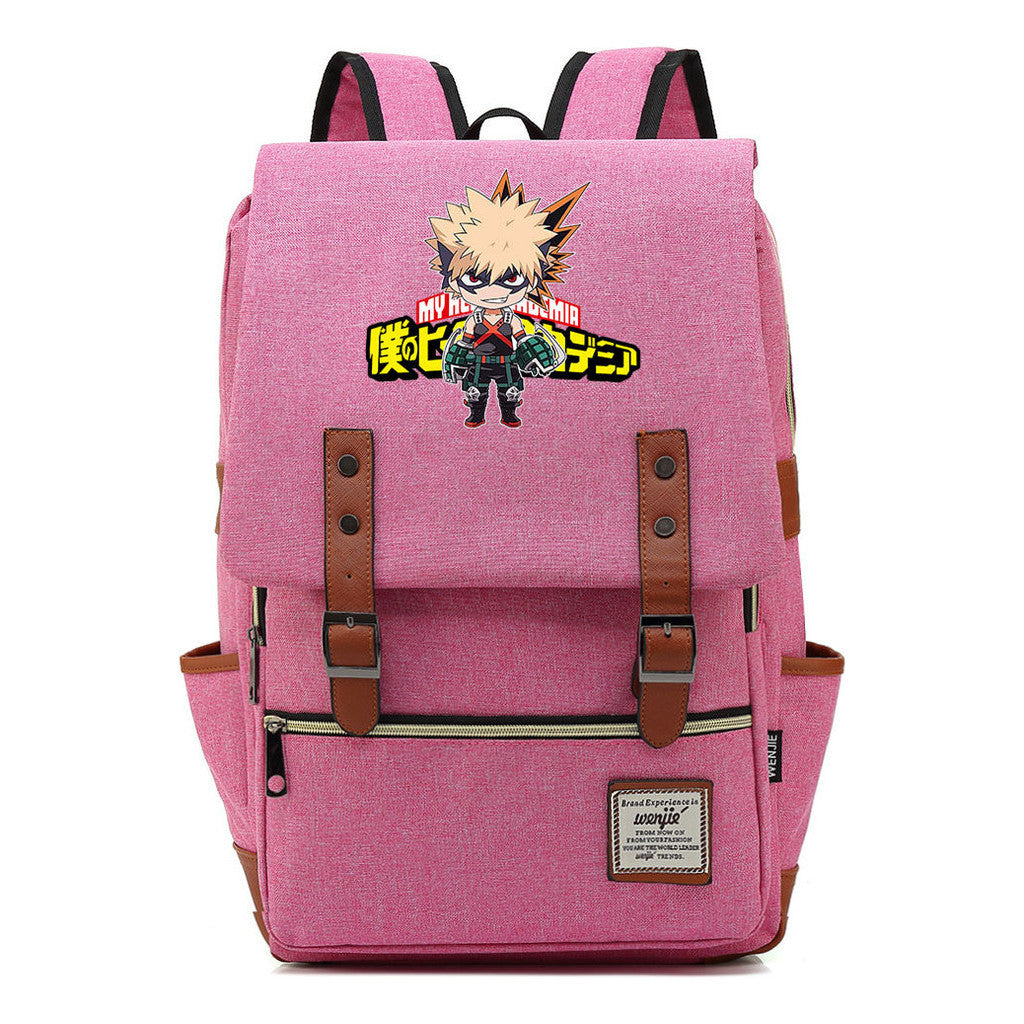 Anime My Heroes Academy Printed Youth Student Backpack Men's And Women's Leisure Belt Buckle Classic Backpack 38*27*12.5cm