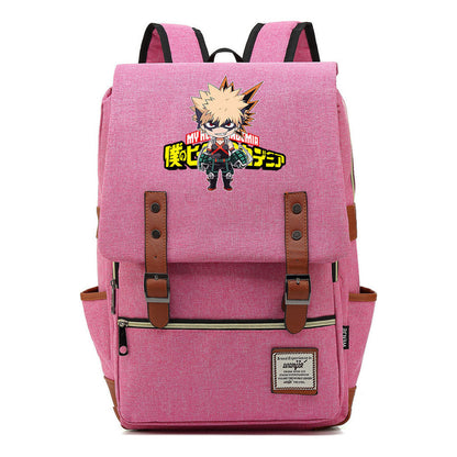 Anime My Heroes Academy Printed Youth Student Backpack Men's And Women's Leisure Belt Buckle Classic Backpack 38*27*12.5cm