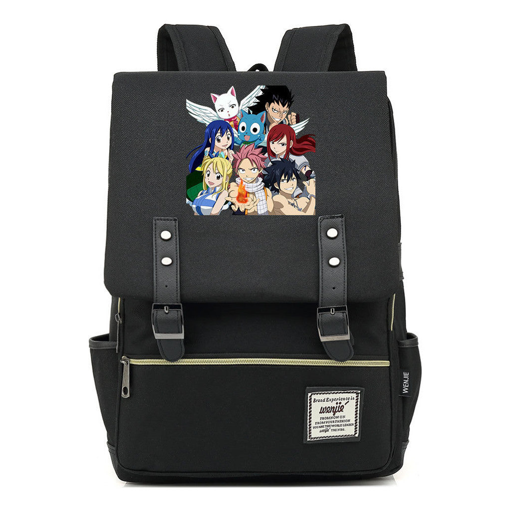 Printed Teenage Student Backpack For Men And Women With Casual Belt Buckle Classic Backpack 38*27*12.5cm