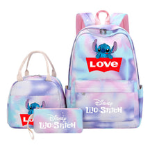 Interstellar Baby Stitch Youth Student Girls School Bag Lunch Bag Three Piece Set Backpack Set
