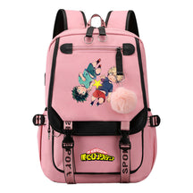 My Heroes Academy Usb Student Backpack, Casual Woven Strap Flip Back Backpack