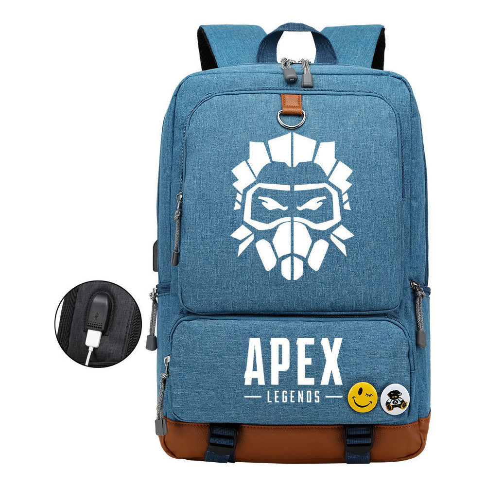 Apex Hero Print Usb Student Backpack Travel Backpack