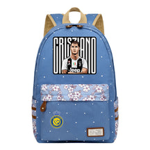 Football Star Cristiano Ronaldo Printed Student Backpack, Floral Casual Backpack