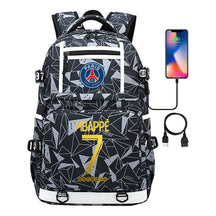 Golden Football Star Mbappe Usb Youth Student Backpack Boy's And Girl's Backpack Leisure Travel Backpack