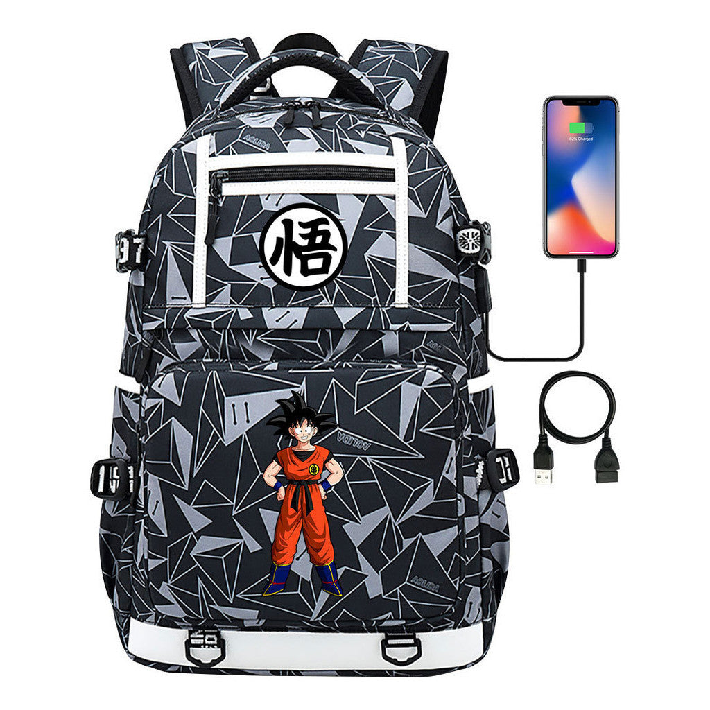 Manga Dragon Ball Usb Youth Student Backpack For Men And Women, Backpack For Leisure Travel