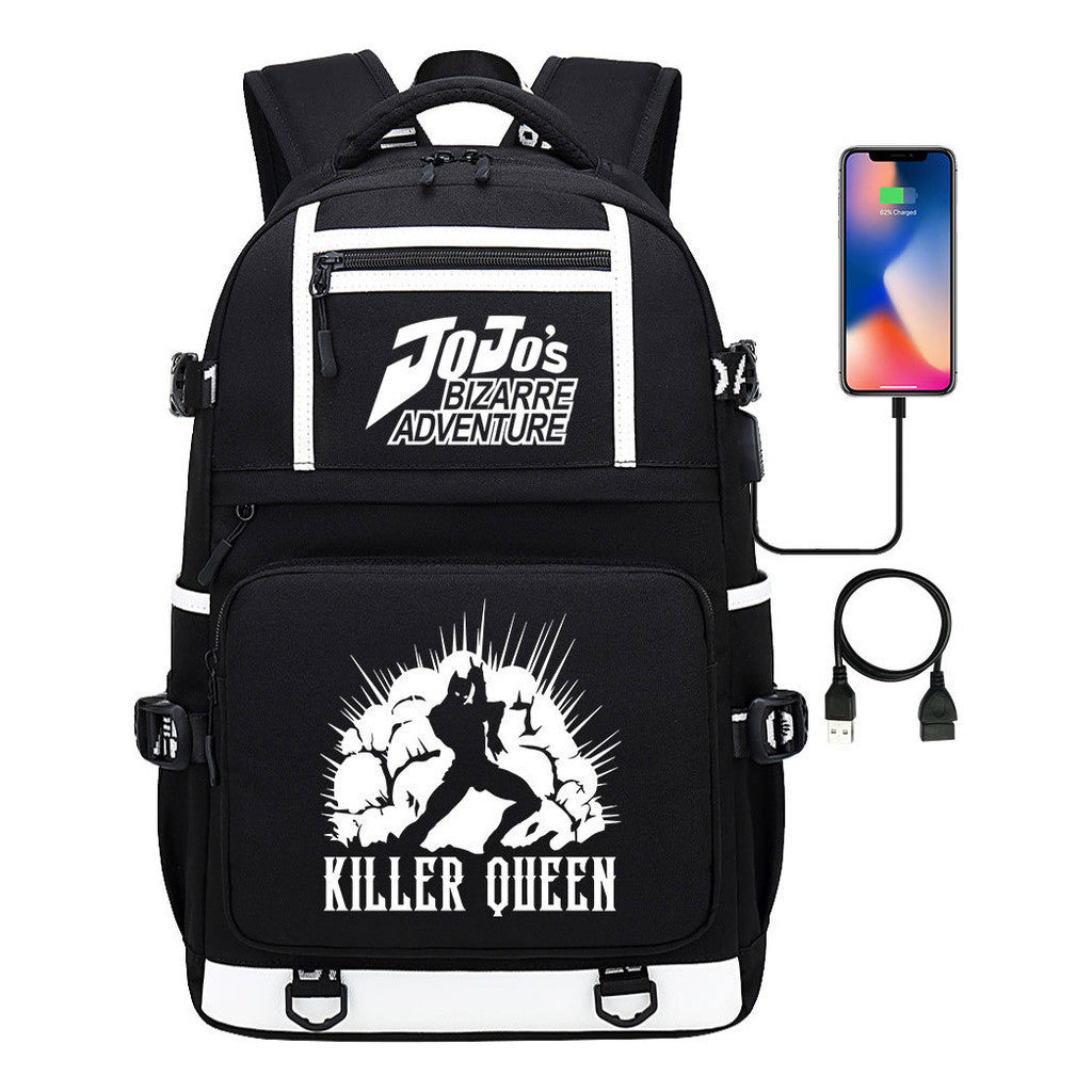 Comic Joe's Wonderful Adventure Print Usb Youth Student Backpack For Men And Women's Leisure Travel Backpack
